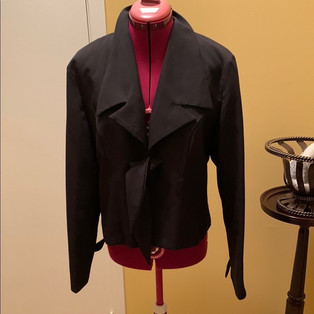 Le Chateau Elegant Black Women's Jacket with tie details